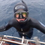 Volunteer Kat, diving in as a volunteer in her snorkel kit